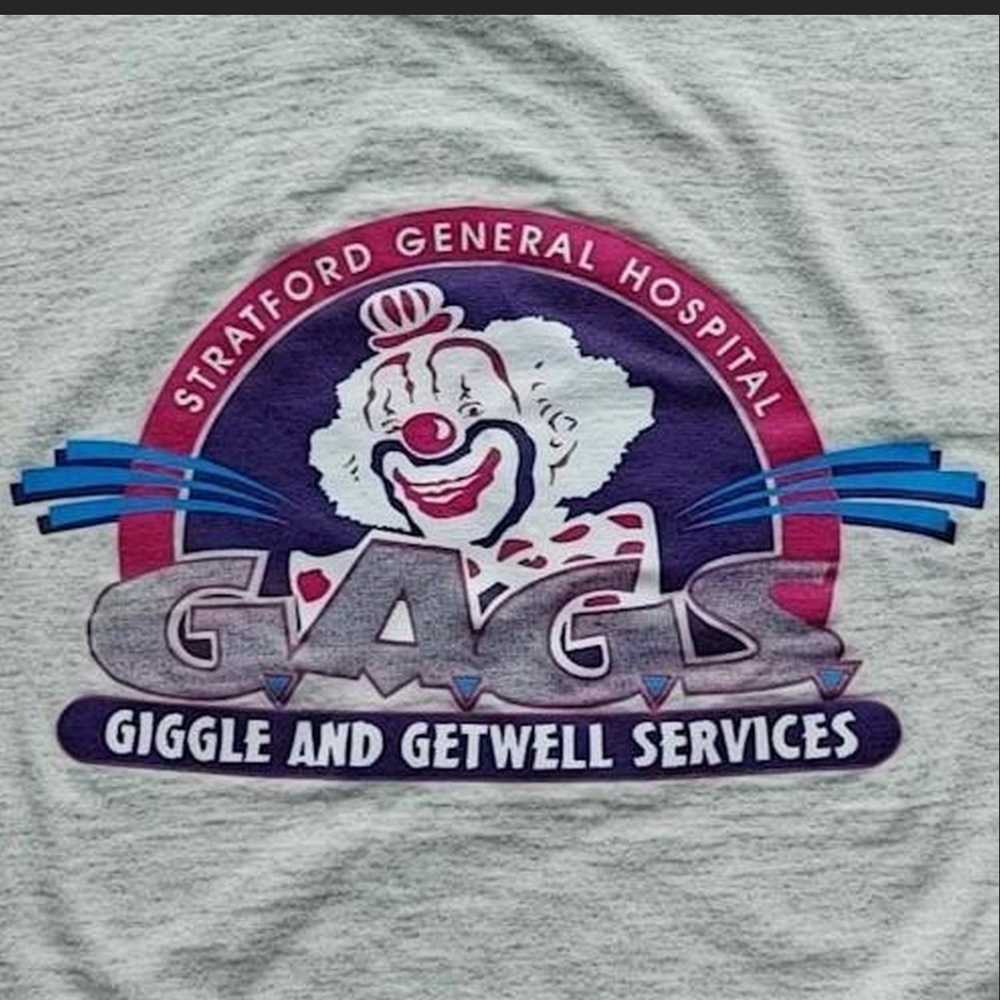 Vintage Tultex Clown T-Shirt L Grey Graphic Streetwear Y2K Clowncore
